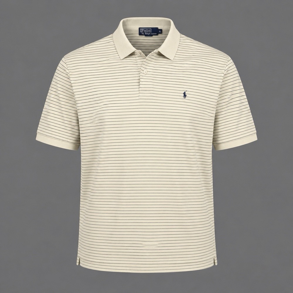 Vintage Polo‎ Ralph Lauren Stripped Polo Shirt Men's XL Yellow Navy Made USA